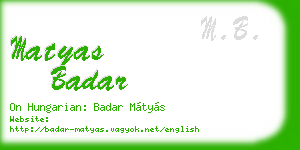 matyas badar business card